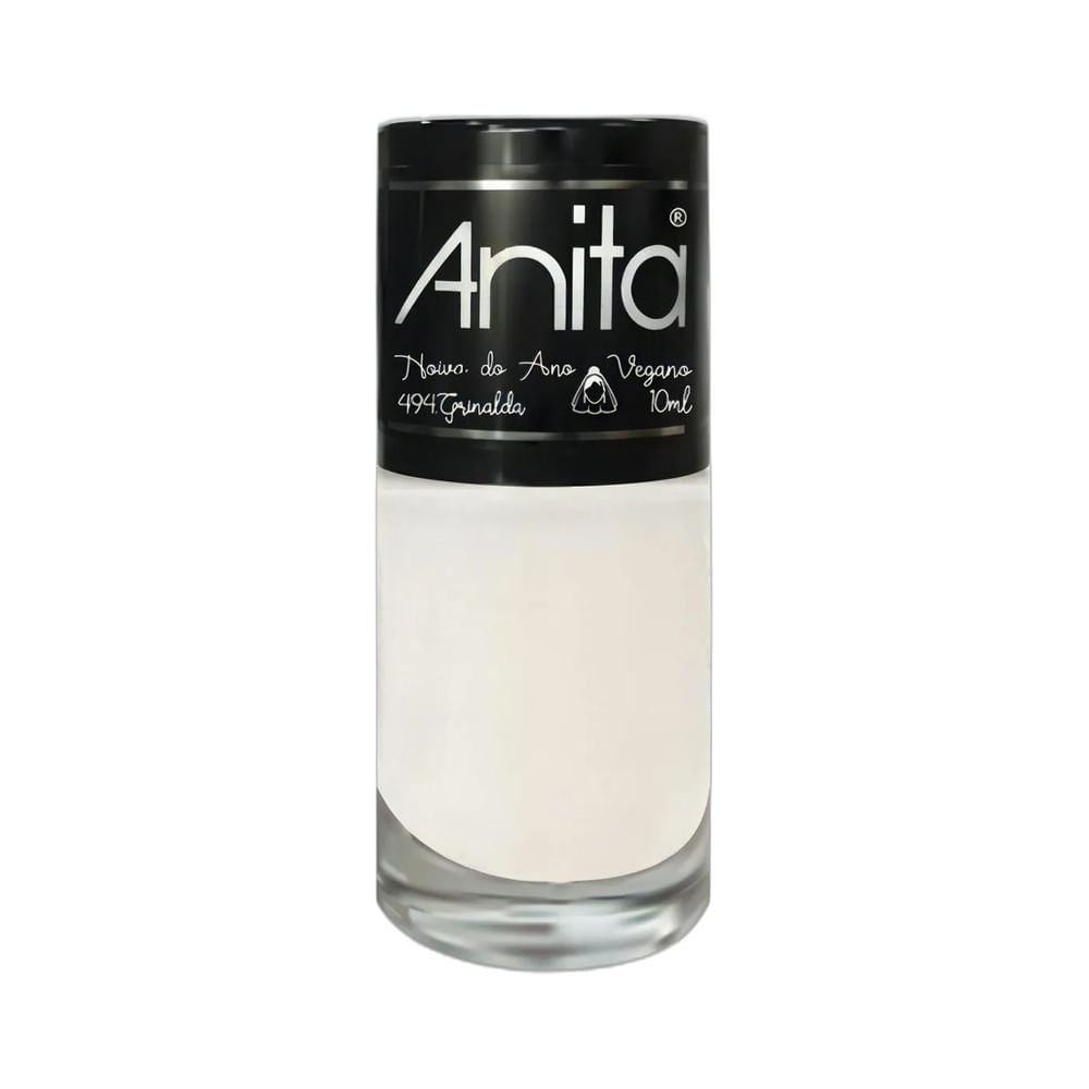 Frasco de esmalte Anita Noiva do Ano Grinalda com acabamento cintilante prateado